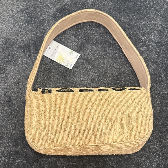 Leopard Print Beaded Shoulder Bag - Picture 2 of 9